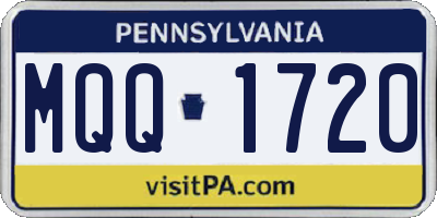 PA license plate MQQ1720