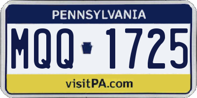 PA license plate MQQ1725