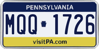 PA license plate MQQ1726