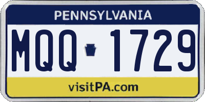 PA license plate MQQ1729