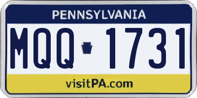 PA license plate MQQ1731