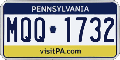 PA license plate MQQ1732
