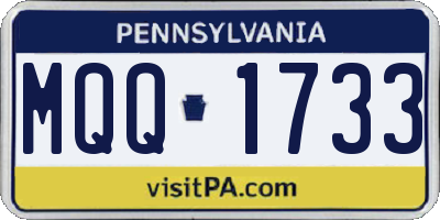 PA license plate MQQ1733