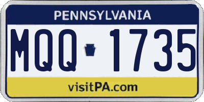 PA license plate MQQ1735