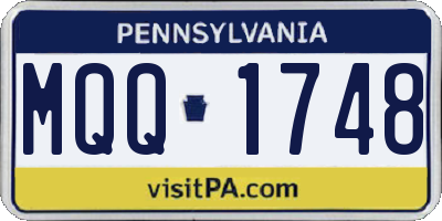 PA license plate MQQ1748