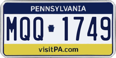 PA license plate MQQ1749