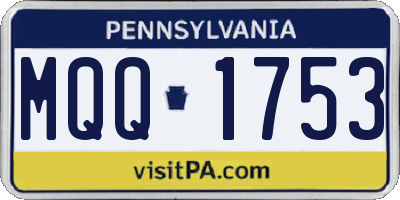 PA license plate MQQ1753