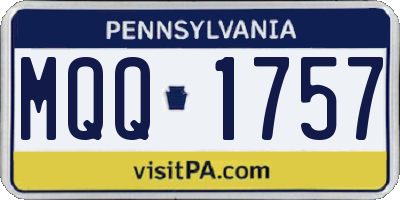 PA license plate MQQ1757