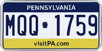 PA license plate MQQ1759