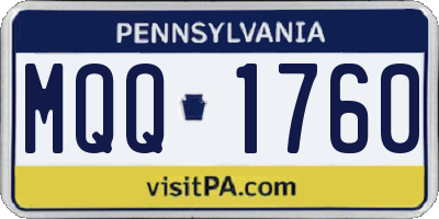 PA license plate MQQ1760