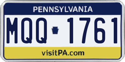 PA license plate MQQ1761