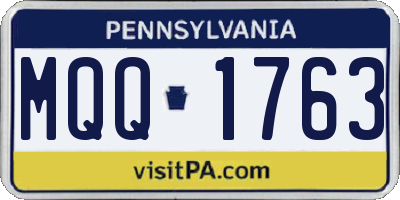 PA license plate MQQ1763