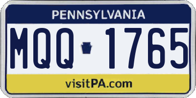 PA license plate MQQ1765