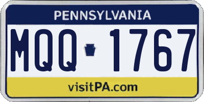 PA license plate MQQ1767