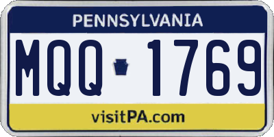 PA license plate MQQ1769