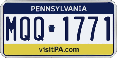 PA license plate MQQ1771