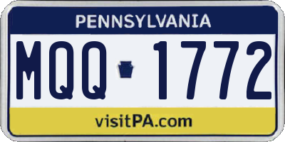 PA license plate MQQ1772