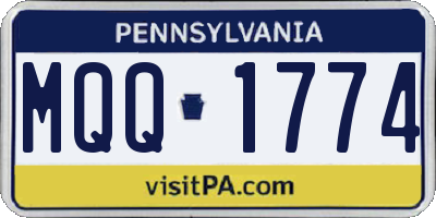 PA license plate MQQ1774