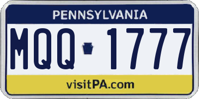 PA license plate MQQ1777