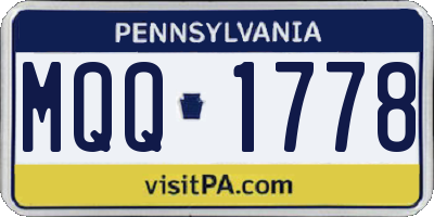 PA license plate MQQ1778