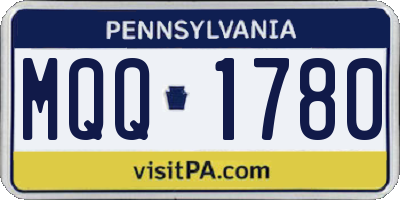 PA license plate MQQ1780