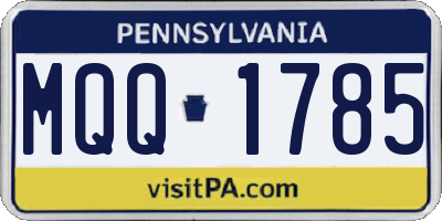 PA license plate MQQ1785