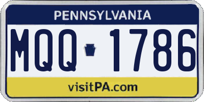 PA license plate MQQ1786
