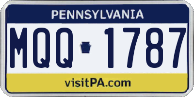 PA license plate MQQ1787