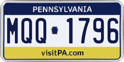 PA license plate MQQ1796