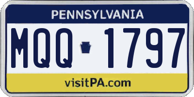 PA license plate MQQ1797