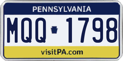 PA license plate MQQ1798
