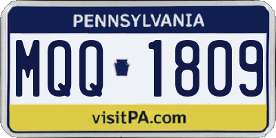 PA license plate MQQ1809