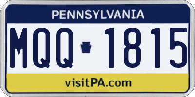 PA license plate MQQ1815