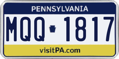 PA license plate MQQ1817