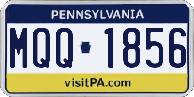 PA license plate MQQ1856