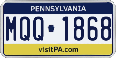 PA license plate MQQ1868