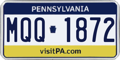 PA license plate MQQ1872