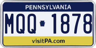 PA license plate MQQ1878