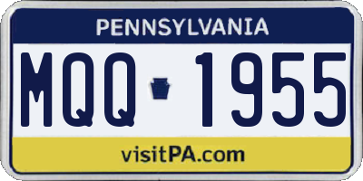 PA license plate MQQ1955