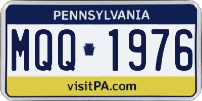 PA license plate MQQ1976
