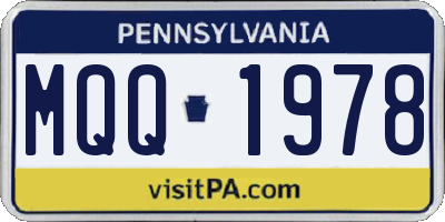 PA license plate MQQ1978