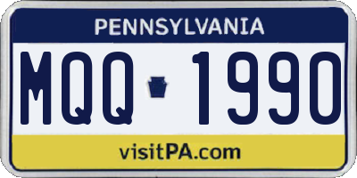PA license plate MQQ1990