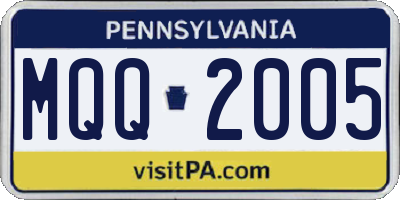 PA license plate MQQ2005