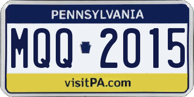 PA license plate MQQ2015