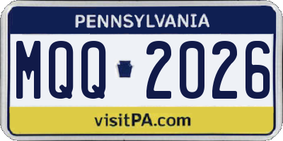 PA license plate MQQ2026