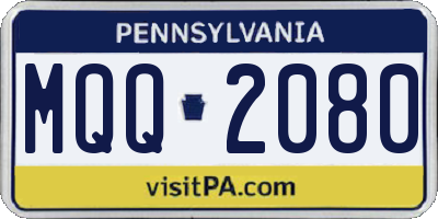 PA license plate MQQ2080