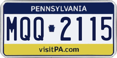 PA license plate MQQ2115
