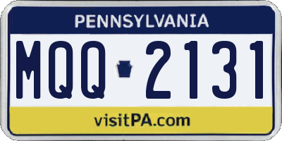 PA license plate MQQ2131
