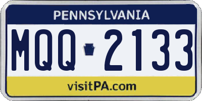 PA license plate MQQ2133