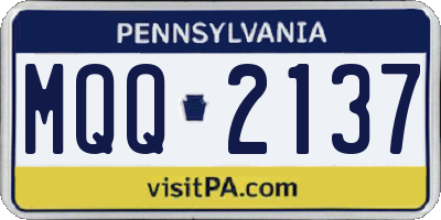PA license plate MQQ2137